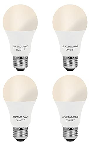 SYLVANIA Wifi LED Smart Light Bulb, A19, 60W, Soft White, Compatible with Alexa and Google Home Only - 4 Pack (75672)