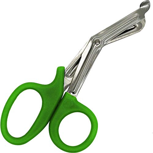 Tijeras para vendaje médico de acero inoxidable de 7.5 pulgadas, tijeras para suministros de emergencia (verde oscuro)