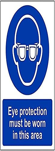 V Safety Mandatory PPE - Eye Protection Must Be Worn In This Area - 150 X 200mm