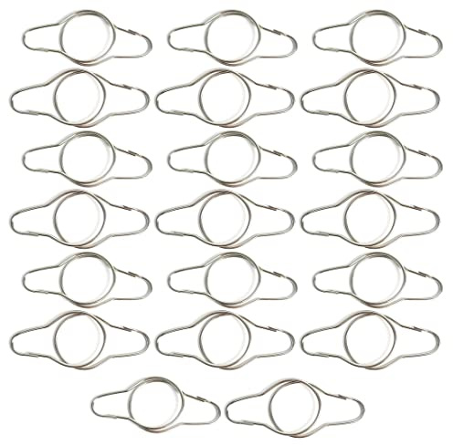 40 Pezzi Anelli per tenda da doccia, tenda da doccia, in acciaio inox, con sistema di scorrimento per tenda da doccia, 68 x 38mm