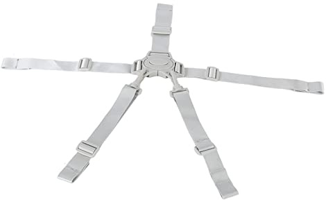 Correas Ajustables para Silla Alta, 2 Colores, Arnés de 5 Puntos, Correa de Seguridad para bebé, Cinturón con Hebilla para Cochecito de bebé (Correa de 5 puntos con botón gris)