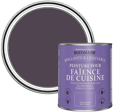 Rust-Oleum Purple Water-Resistant Kitchen Tile Paint in Gloss Finish - Grape Soda 750ml