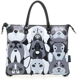 Gabs Borsa Piatta G3 PLUS HOLIDAY TAGLIA M POP DOGS NERO
