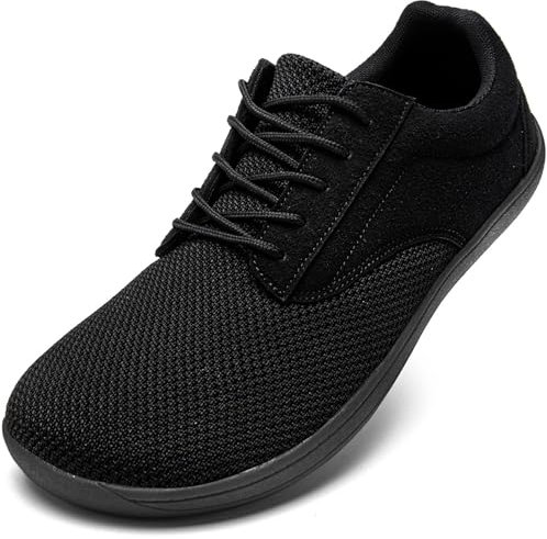 Oltyutc Trainers Mens Barefoot Shoes Gym Shoes for Men Running Tennis Outdoor Indoor Wide Lightweight Sneakers All Black Mens Size 11 UK(Label Size:46)