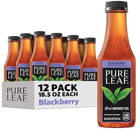 Pure Leaf Iced Tea, Blackberry, 18.5 Fl Oz Bottles (Pack of 12)