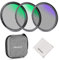 NEEWER 55mm Kit Filtres d'Objectif UV/CPL/ND Sac Rigide Verre Optique et Cadre en Alliage Aluminium Accessoire Ultraviolet Filtre + Polarisant Circulaire (CPL)+Filtres Densité Neutre(ND4) avec étui