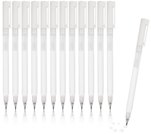 Glue Pens,12pcs liquid adhesive Glue Pens for Crafting,Quick Dry Fabric Glue Pen for Scrapbooking,Paper Crafts,Glitter Card Making,Quilting Craft Supplies(White)