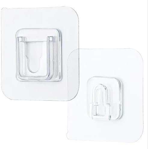 Daal® 10 Sätze Selbstklebende Haken Doppelseitige Klebeschrauben Decke Transparente Glas Klebe Bilder Wasserdicht Küche Bad Wand Original Aquarium Duschregal Abnehmbar Extra Stark Max.10 kg