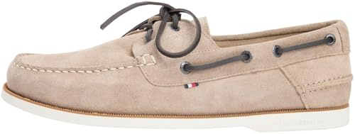 Tommy Hilfiger Uomo Scarpa da Barca Core in Pelle Scamosciata, Beige (Coastal Taupe), 44
