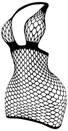 SweatyRocks Women's Sexy Fishnet Lingerie Dress Open Back Babydoll Lingerie