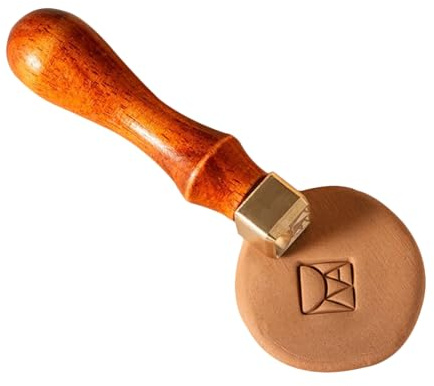 Personligt keramiskt namnstämpel, personliga lerstämplar för keramik. Mässing med din logotyp. Idealisk present till krukmakare och hantverkare. Signera (2,5 cm)
