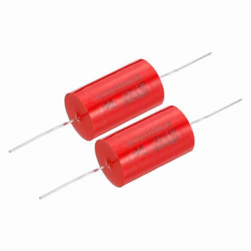 sourcing map 2 condensadores divisores de frecuencia de 12 uf, 250 V, altavoz de audio axial rojo, condensador de película MKP