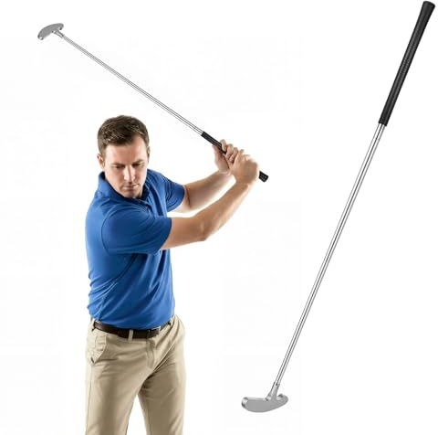 Mazza da Golf Ambidestra, Putter Bidirezionale da 85.5CM Componibile in 3 Pezzi con Impugnatura Antiscivolo in TPE e Testa in Lega di Zinco, Mazze da Golf Portatile per Principianti, Giovani e Adulti