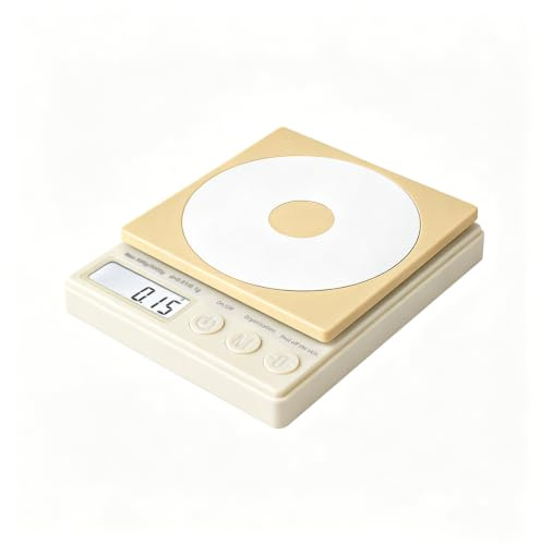 LJEC Coffee Scale with Timer, 3kg/0.1g or 0.5kg/0.01g High Precision Espresso Scale with Digital LED, Rechargeable Kitchen Food Scale for Espresso and Pour-Over Coffee, Stainless Steel Platform beige