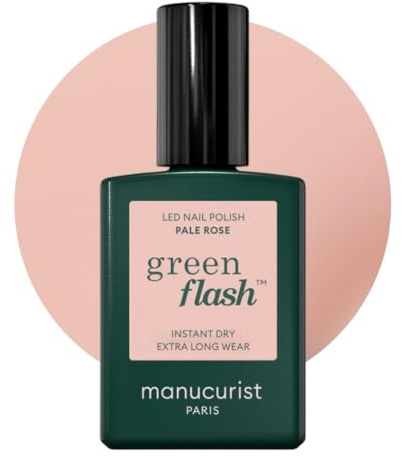 Manucurist Green Flash™ Pastellrosa Gel Nagellack Pale Rose - Hema Free UV Lack, 12-Free Lack, Bio-basiert - Nägel Selber Machen für UV Lampe Nägel - Professionelle Maniküre