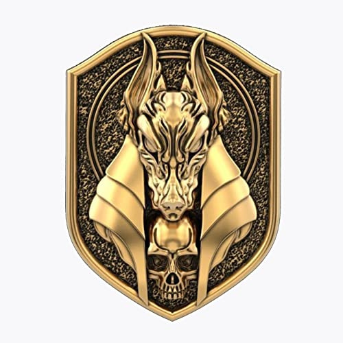 TOXI Bagues en Or pour Hommes chevalière Sceau mâle Anneau créatif mythologie égyptienne Antique Grim Reaper Anubis Anneau rétro tête de chacal Anneaux