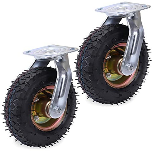Ruedas De Goma 2 Piezas Heavy Duty Rueda Industrial - Ruedas Giratorias/Ruedas Fijo 150mm 200mm 250mm ​Ruedas - Inflable, Silenciosas Y Amortiguadoras Ruedas De Transporte ( Color : Swivel , Size : 6i