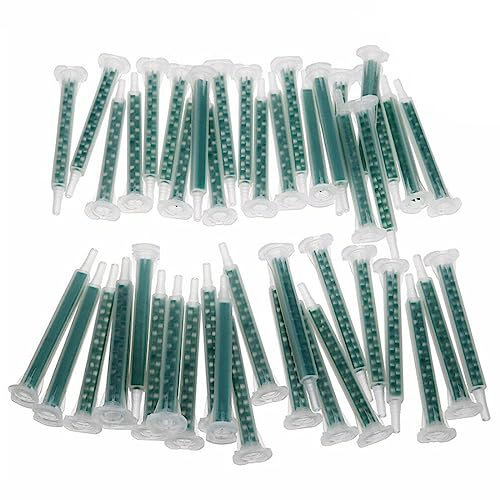 MDYNI Lot de 50 tubes de mélange de 84 mm pour pistolet à colle AB, bec statique, 16 buses de mélange époxy pour pistolet à colle AB