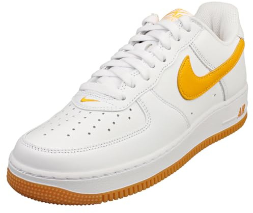 Nike Air Force 1 Low Retro QS Hommes Trainers FD7039 Sneakers Chaussures (UK 8.5 US 9.5 EU 43, White University Gold 100)