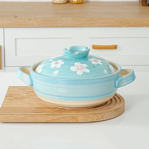 Olla De Barro Tradicional, Olla Caliente Familiar,cazuela tallada olla de cerámica pintada a mano,Olla Para Cocinar Al Vapor A Fuego Lento Olla De Cocción Lenta (A 2.5L)