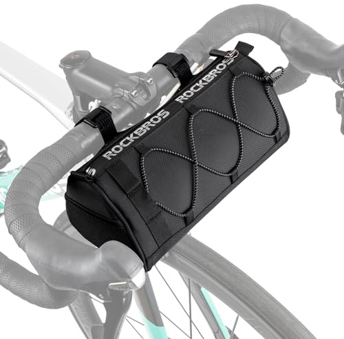 ROCKBROS Bike Handlebar Bag with 1.5L Large Capacity Bike Bag Front Handlebar for Bicycles Reflective Bike Accessory Bags for MTB Road Bikes