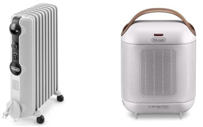 DeLonghi Radiateur électrique TRRS0920, 2000 W, 3 niveaux de puissance, blanc & hfx30 C18 IW zptc160 verticale, blanc nacré
