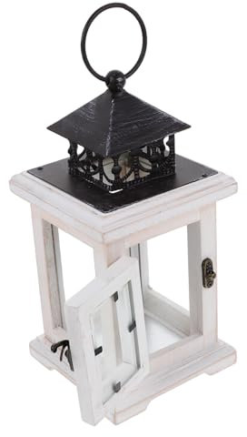 Candelabro Decorativo Tipo Linterna Colgante Vintage Blanco
