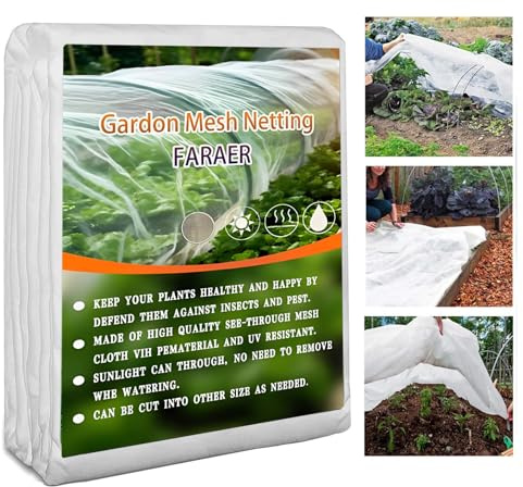 Red de protección vegetal de 2 x 5 m, red de protección contra insectos para jardín, malla fina, red para plantas, verduras, frutas, flores, invernadero