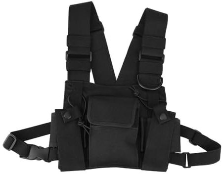 mophrati Walkie Talkie Pettorina Tascabile Gilet a tracolla regolabile Borsa da trasporto per imbracatura da esterno Supporto per custodia protettiva