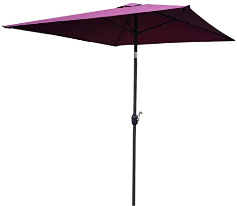 Parasol Garden Outdoor Sun With Crank & Tilt, Balcony Grill Porch Heavy Duty Standing Commercial Small Market Umbrella, Easy To Setup