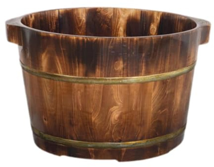 LCSVCCXA Vasca per Pediluvio in Legno, Secchio per Lavaggio Piedi Ispessito con Doppi Manici, Pratica Vasca per Ammollo Piedi, per Casa, Colore B 26cm