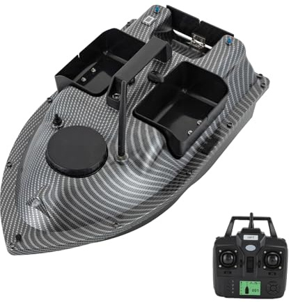 Charocean 500m Futterboot mit GPS 10400mAh Nachtangeln Fischköder Köderboot mit LED-Navigator-Licht, Fernbedienung Futterboote Bait Boat Ferngesteuertes Köderboot, 2 KG Beladung (Grau)
