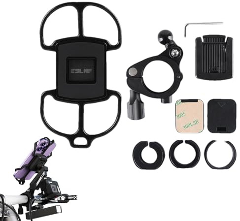 Generisch Supporto per smartphone da bicicletta, universale, regolabile, per smartphone su strada, montagna, navigazione, registrazione video GPS