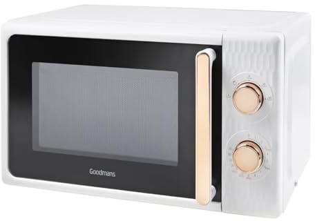 Goodmans Honeycomb Microwave, White with Rose Gold Finish, 4 Power Settings, Defrost Function, 35 Minute Timer