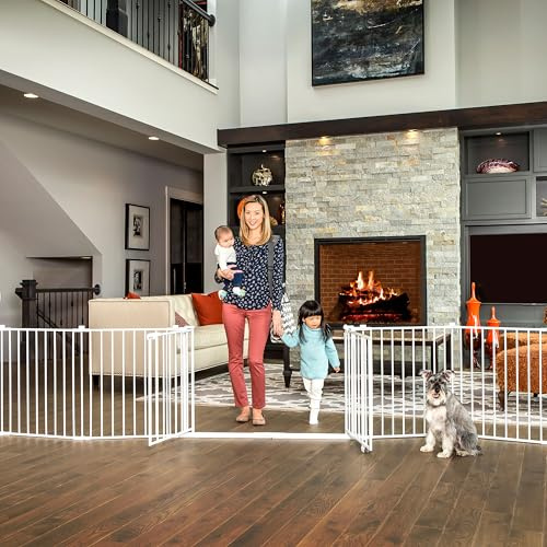 Regalo Safety 192 Double Door Super Wide Baby Gate & Play Yard, 8-Panel Adjustable Safety Gate for Doorways & Large Openings, Hardware Mounted Gate for Babies, Toddlers & Pets