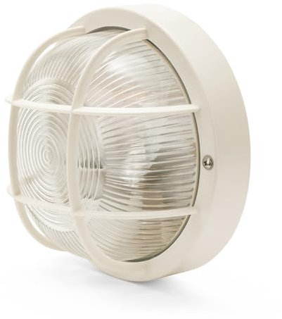 Velamp Bubble Plafoniera da esterno rotonda - Attacco lampadina E27 – 60W Max - Impermeabile (IP44) - Ideale per montaggio all’esterno – Colore bianco