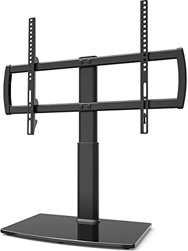 TV Standfuß Universal Höhenverstellbar Ständer für 32-70 Zoll TV Halterung Fernsehständer LCD Flachbildfernseher Ständer Glas Aufsatz VESA 600x400mm Tischständer/Schwarz