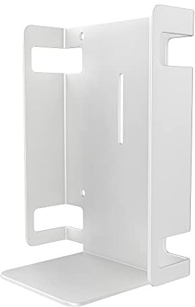 Sanitizer Bottle Holder – Metal Bracket Holder for Wipes Tubs & Hand-Sanitizing Bottles - Attaches to CTA’s Mobile Floor Stands – Ideal for Reception Desks, Hospitality, & More (ADD-SBMW) - White