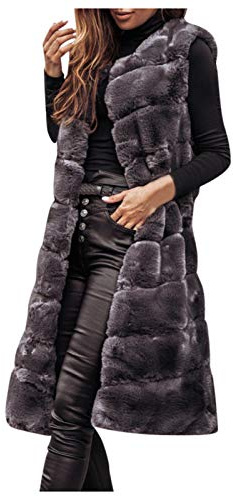 LJHH Gilet in Pelliccia Giacca Gilet Pelliccia Sintetica Donna Spessore Donna Elegante Caldo Cappotto Invernale Moda Senza Maniche Waistcoat Casuale Maglione Felpa Autunno Giubbino Giubbotto Cappotto