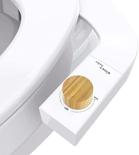 BIDETbidet Left/Right Reversible Fresh Water Non-Electric Ultra-Slim Toilet Attachment, Ability to Switch Between Right/Left Hand Side Control with Dual Nozzle Hinged Design, Hassle-Free Installation
