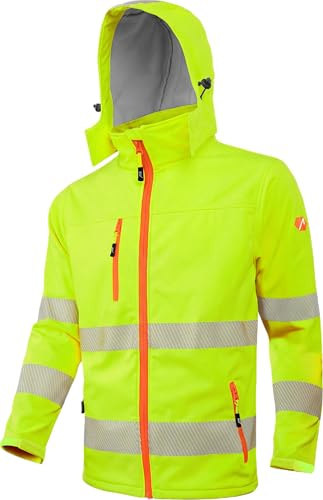 ACE Neon Lite Varseljacka i softshell för herr, EN ISO 20471, gul, XL