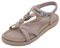 Meik Mangni Flache Sandalen Damen Sommer Bohemia Freizeit Sandals mit Strass Frauen T-Riemen Rutschfeste Strandsandaletten,Lila,Gr:41 EU