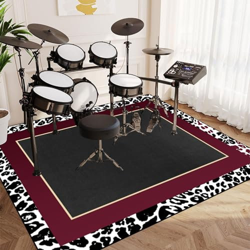 Drum Teppich Schlagzeug Teppich, Schallschutz Teppich, Schallschutzmatte, rutschfeste Trommel Teppiche für Bass Drum Snare, Elektronische schlagzeugteppich und andere Instrumente Teppich 200 x 160 cm