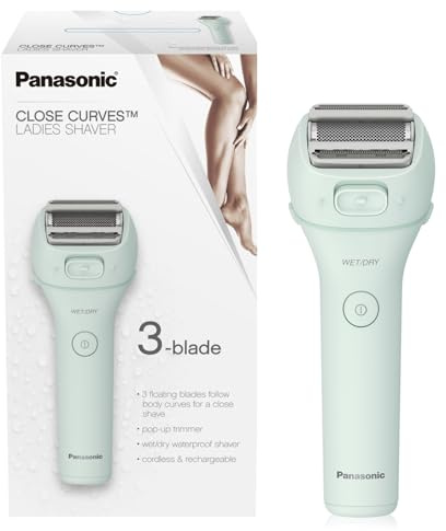 Panasonic Electric Bikini Trimmer, Women's Waterproof, Full-Body Cordless Electric Razors for Women with Bikini Attachments, 3 Hypoallergenic Blades, for Travel, Shower and Everyday Use - ES-AWL6AG