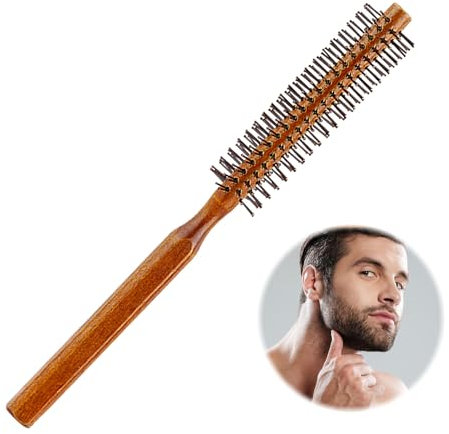 Männer Bart-Rundbürste, Föhnbürste Stylingbürste Premium Bart-Rundbürste für den Mann, Bart Kleine Bartbürste Rund Haarbürste Herren kurze Haare für zum Glätten Föhnen Entwirren der Haare