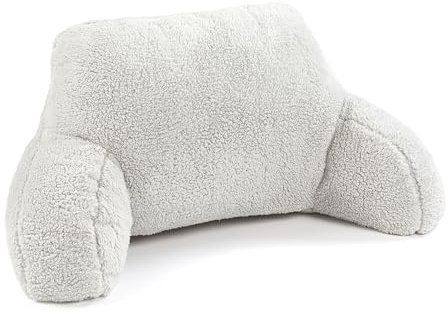 Downland Huggleland Teddy Reading Pillow with Arms, Cuddle Cushion for Adults Soft Cosy Supportive Teddy Pillows with Arms Pregnancy Pillow Relaxing at Home (Grey)