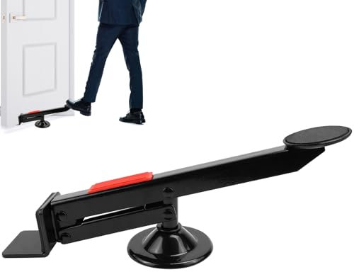 Lève-porte pour portes de chambre - Rotation à 360 ° - Leve-plaque - Actionné au pied - Outil de levage pour porte - Force de levage maximale : 100 kg - Dimensions compactes : 320 x 56 mm