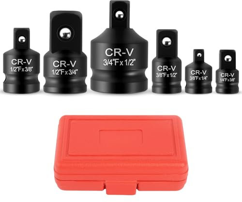 Stecknuss Adapter, 6 Stück Stecknussadapter Set Adapter Satz, Adapter-Set für Ratschen 3/4 Auf 1/2,3/8 auf 1/2,3/8 auf 1/4 SteckschlüSsel Adapter für Steckschlüsseln Nuss Knarren