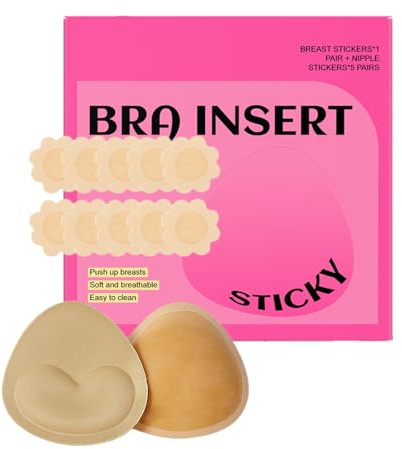 Jubilofex Insertos de Sujetador pegajoso - Sujetador Adhesivo de Doble Cara sin Tirantes | Cubiertas Adhesivas Almohadillas de pezón para bañarse el Traje de baño de la Boda Sports Swim