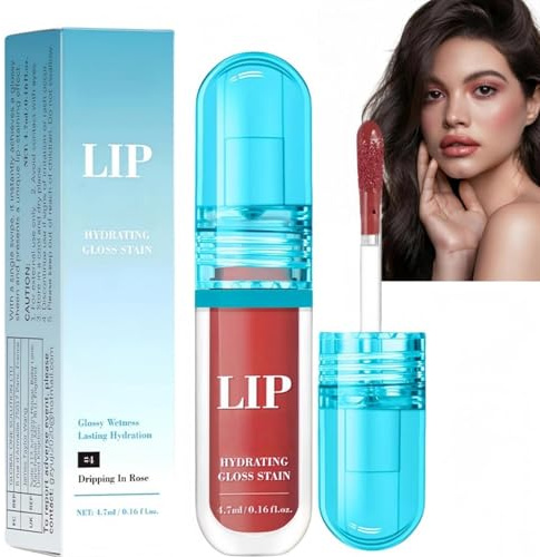 Hydrating Lip Gloss Stain,Lip Stain Long Lasting,Plumping Li-P Gloss,Long-Lasting Waterproof Hydrating Lipstick,Shine And Nourishing Lipoil,Moisturising & Nourishing,Glitter Shine Liquid,Non-Sticky